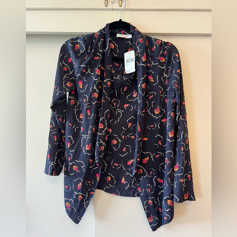 NWT Lush Nordstrom Floral Navy Blazer Jacket S